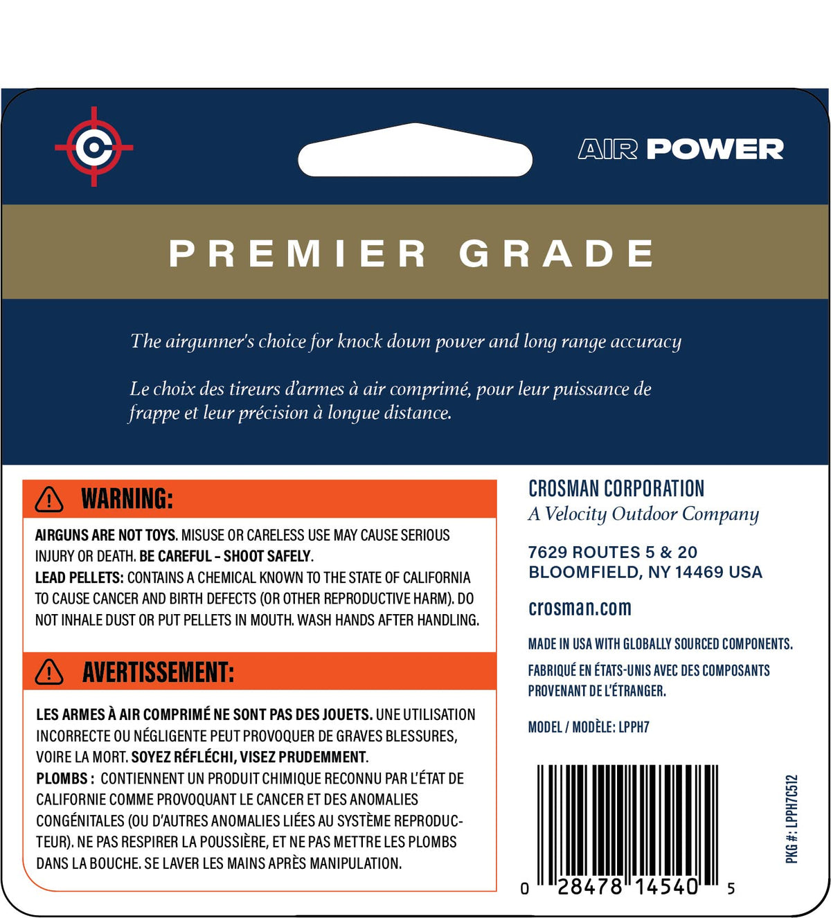 Crosman Premier LPPH77 .177-Caliber Piranha Pellets (400-Count)