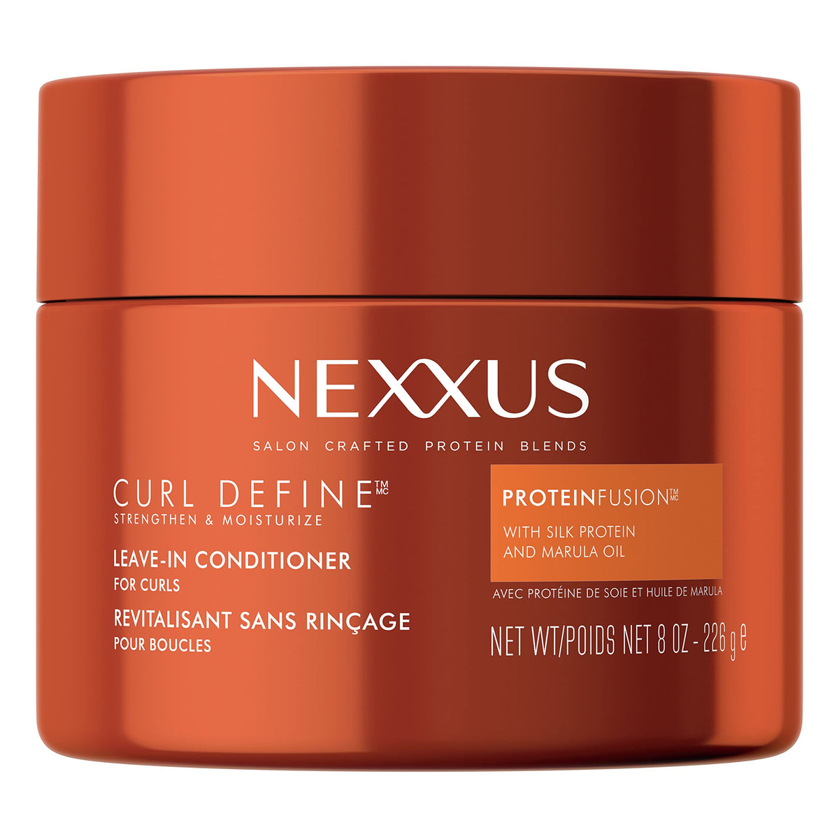 Nexxus Curl Define Leave-in Conditioner for Curly Hair with ProteinFusion Curl Conditioner for Moisturizing Curls 8 oz