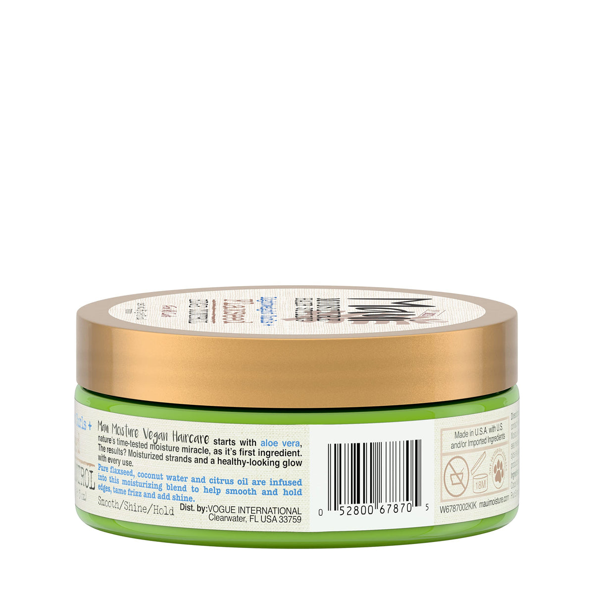 Maui Moisture Lightweight Curls + Flaxseed Edge Control, Hair Styling Pomade for Frizz Control, 3 Oz