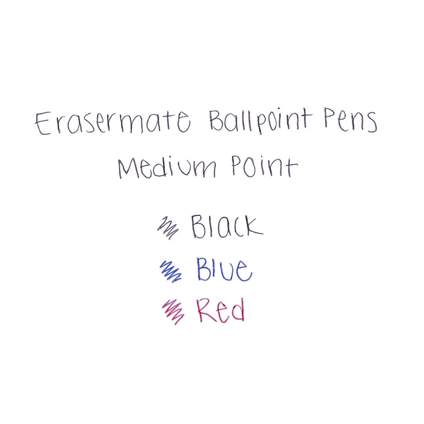 Paper Mate EraserMate Erasable Pen, Medium Point, Red, Box of 12