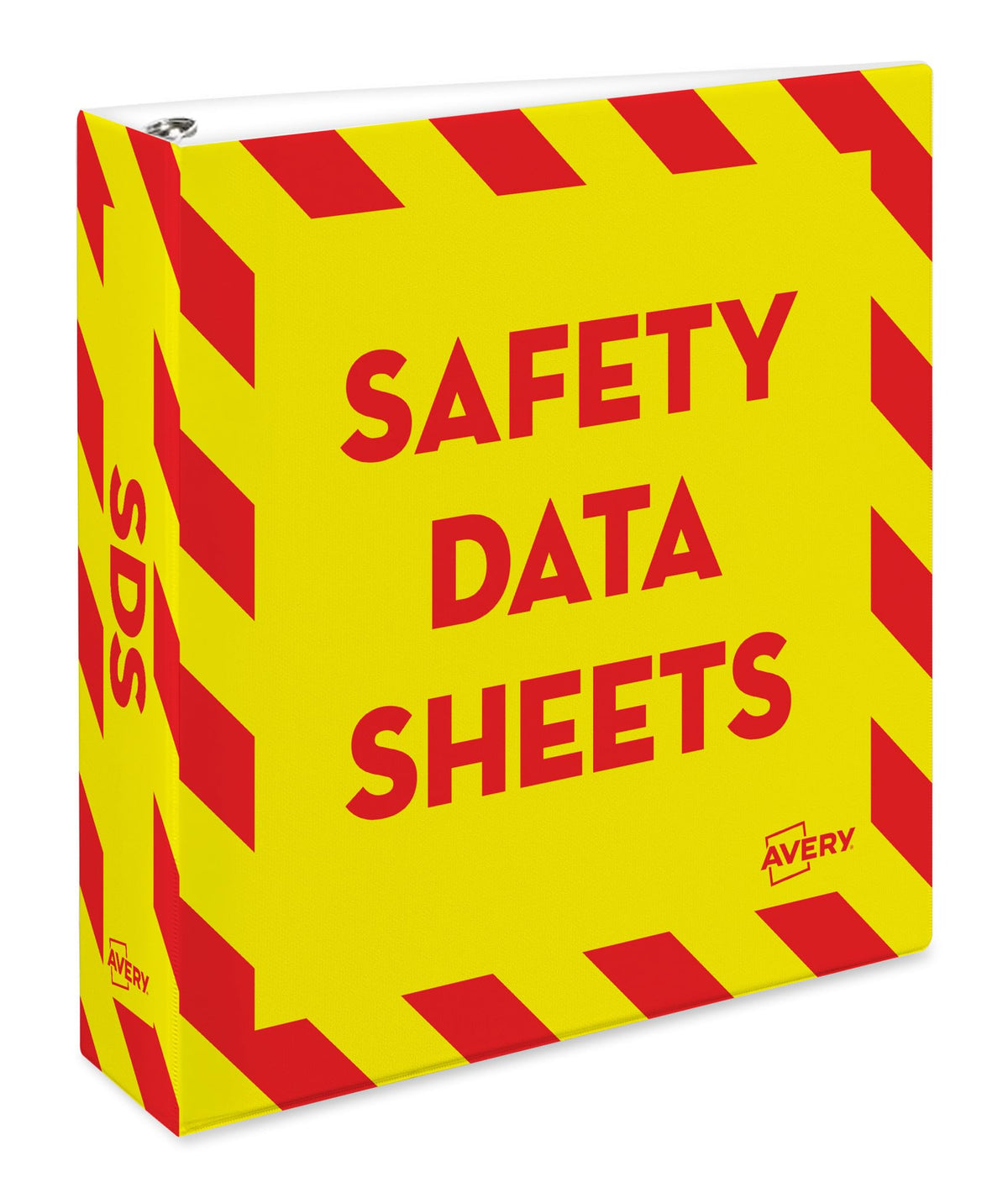 Avery Heavy-Duty Industrial SDS Binder, 2 One-Touch EZD Rings, 540-Sheet Capacity, Yellow/Red Border (18951)