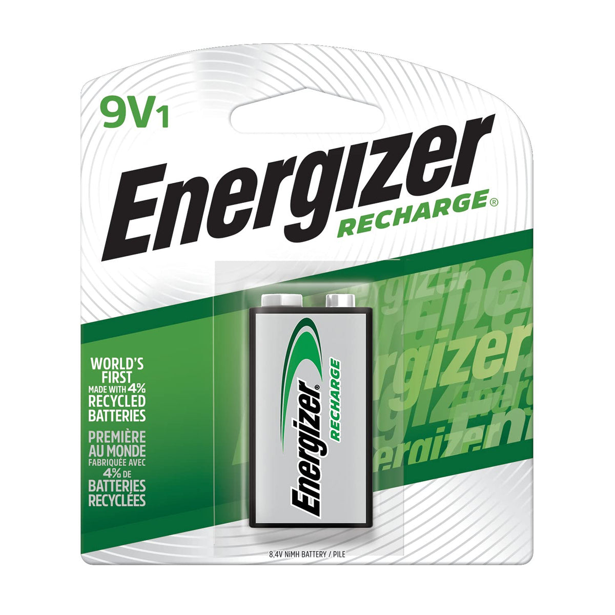 Energizer Recharge Universal Rechargeable 9V Batteries, 1 Pack
