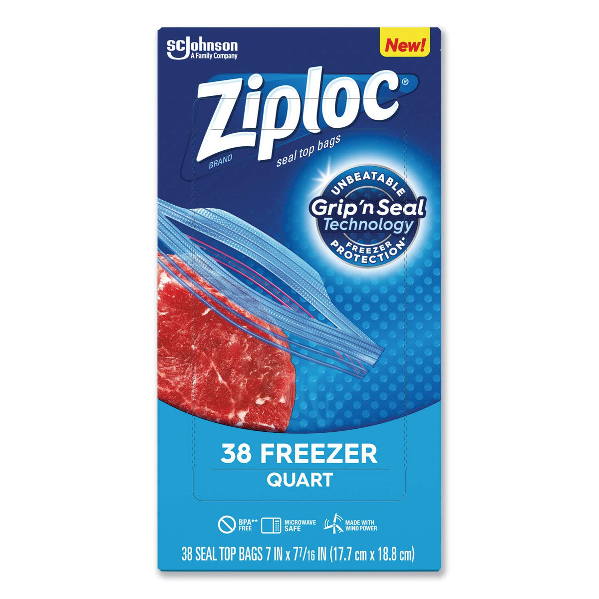 Ziploc Freezer Bag, Quart Value Pack, 40-Count (Pack of 9)