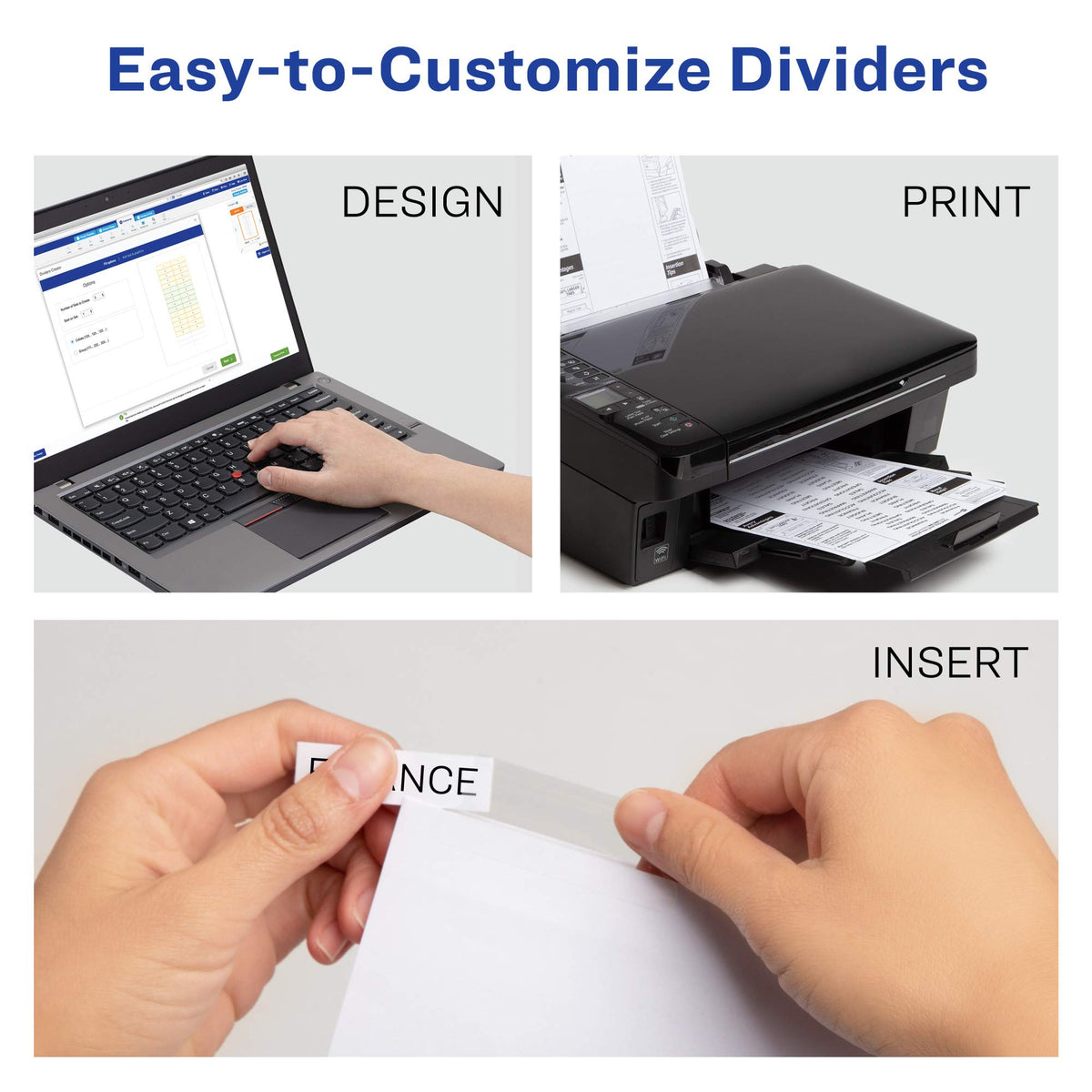 Avery 5-Tab Binder Dividers, Insertable Clear Big Tabs, 1 Set (11122)