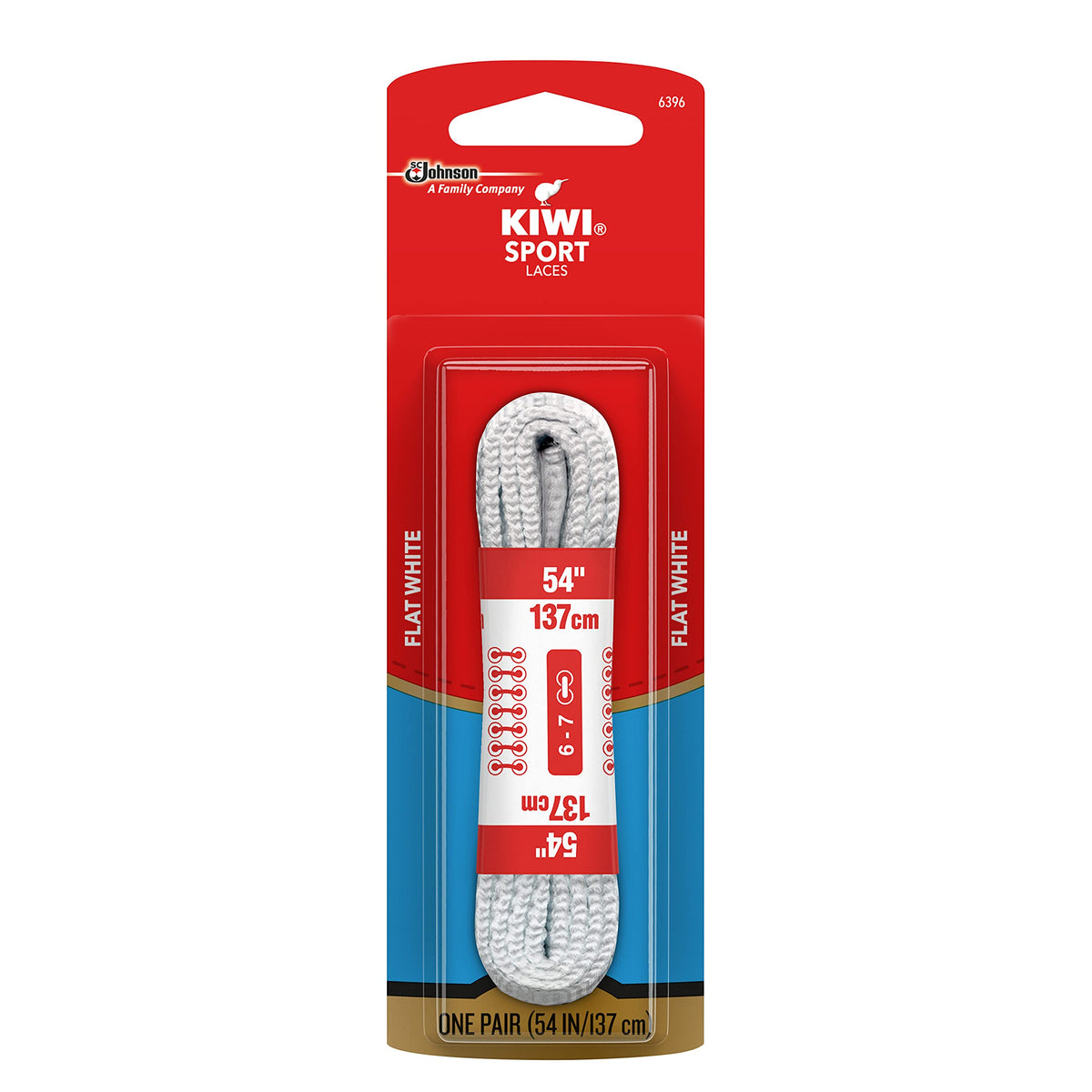 Kiwi Shoe Laces, 54 in, Athletic White, 1 Ct