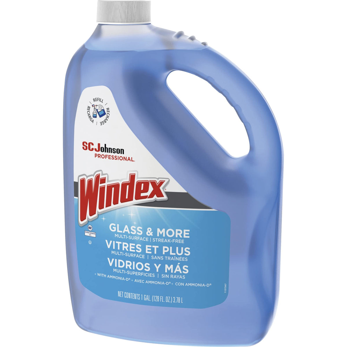 Windex Glass Cleaner Refill, 1 Gallon, 4/CT, Sold as 1 carton