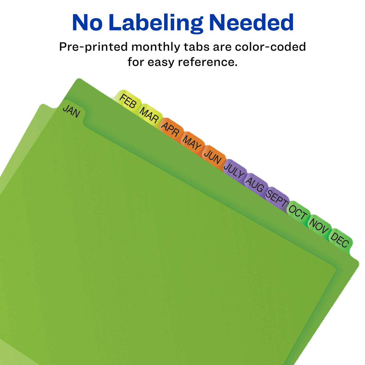 Avery Plastic A-Z 12-Tab Dividers for 3 Ring Binders, Pre-Printed Multicolor Tabs, 1 Set (11330)