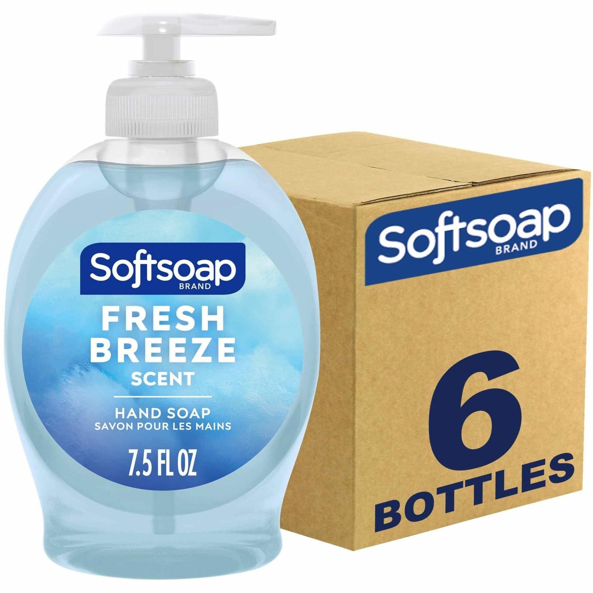 Softsoap Hand Soap Pump Dispenser, Fresh Breeze Scent, 7.5 Oz, Carton Of 6