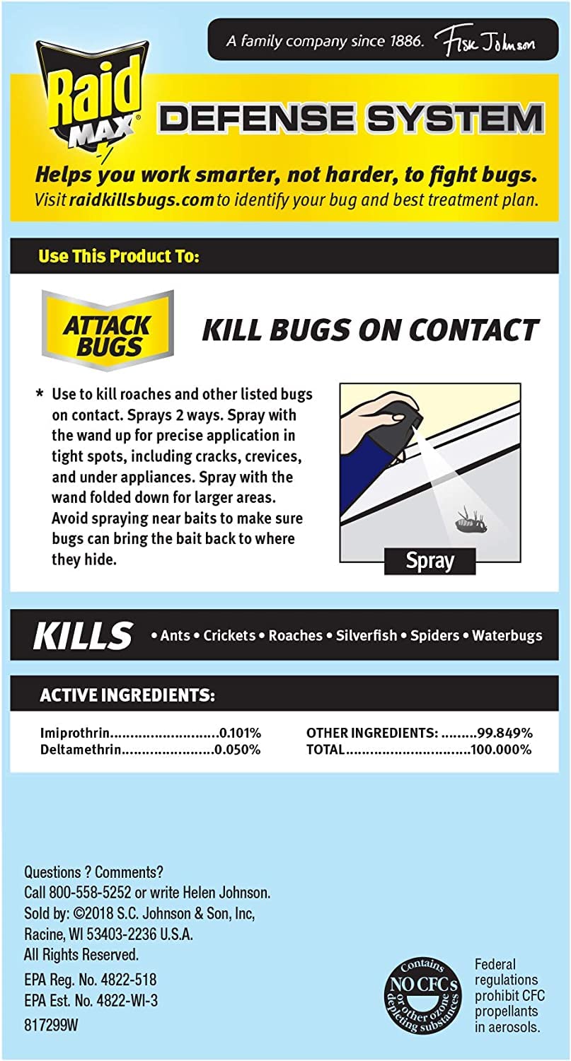 Raid Max Ant and Roach Spray 14.5 Ounce (Pack of 1)