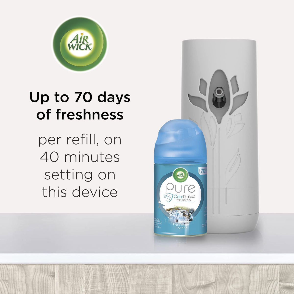 Air Wick Automatic Air Freshener Spray Refill, 1ct, Fresh Linen, Odor Neutralization, Essential Oils