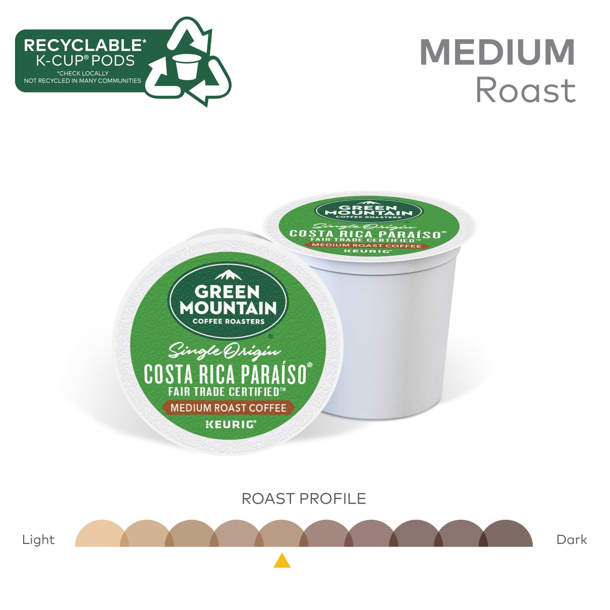 Green Mountain Coffee Roasters Costa Rica Paraiso Single-Serve K-Cup Pods, Medium Roast Coffee, 96 Count
