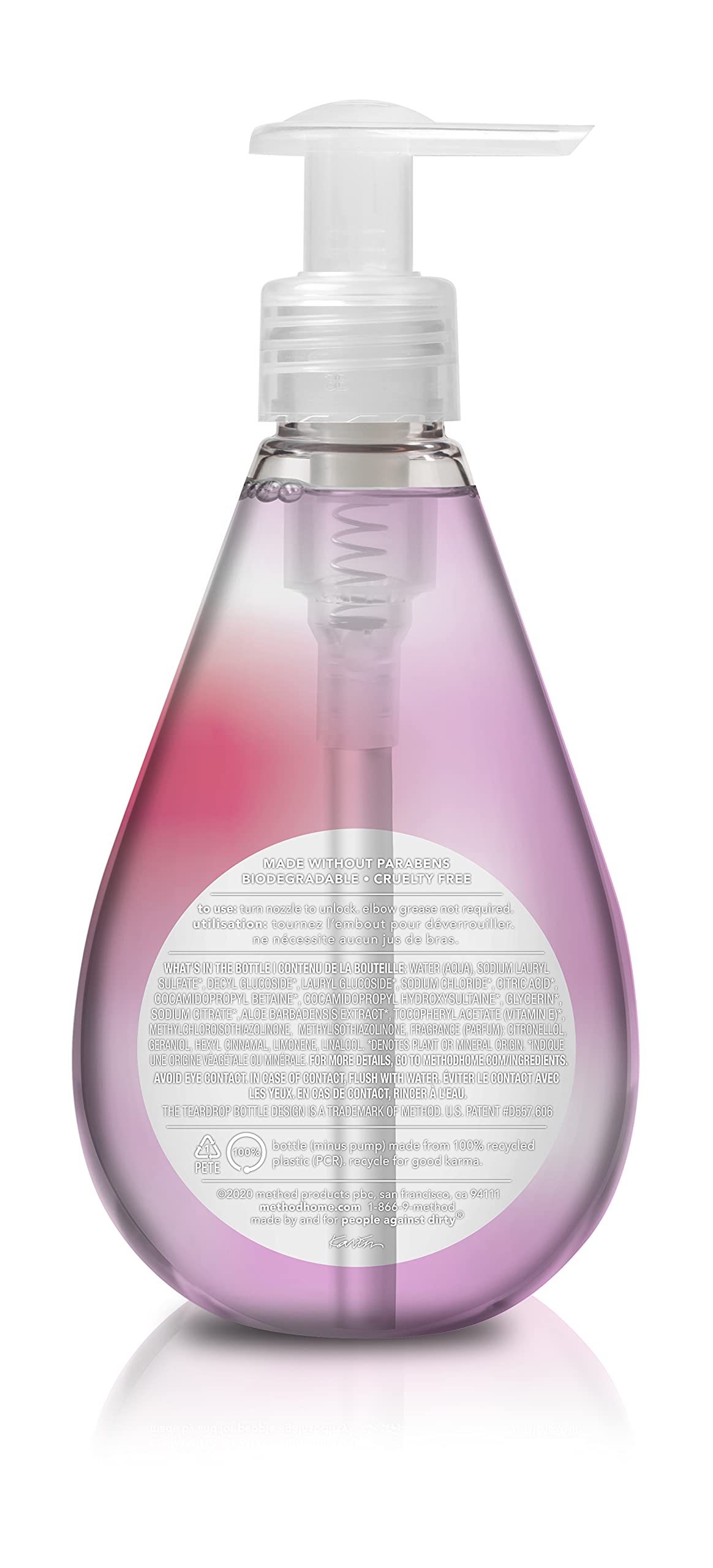 Method Gel Hand Wash, Rose Water, Biodegradable Formula, 12 fl oz (Pack of 6)