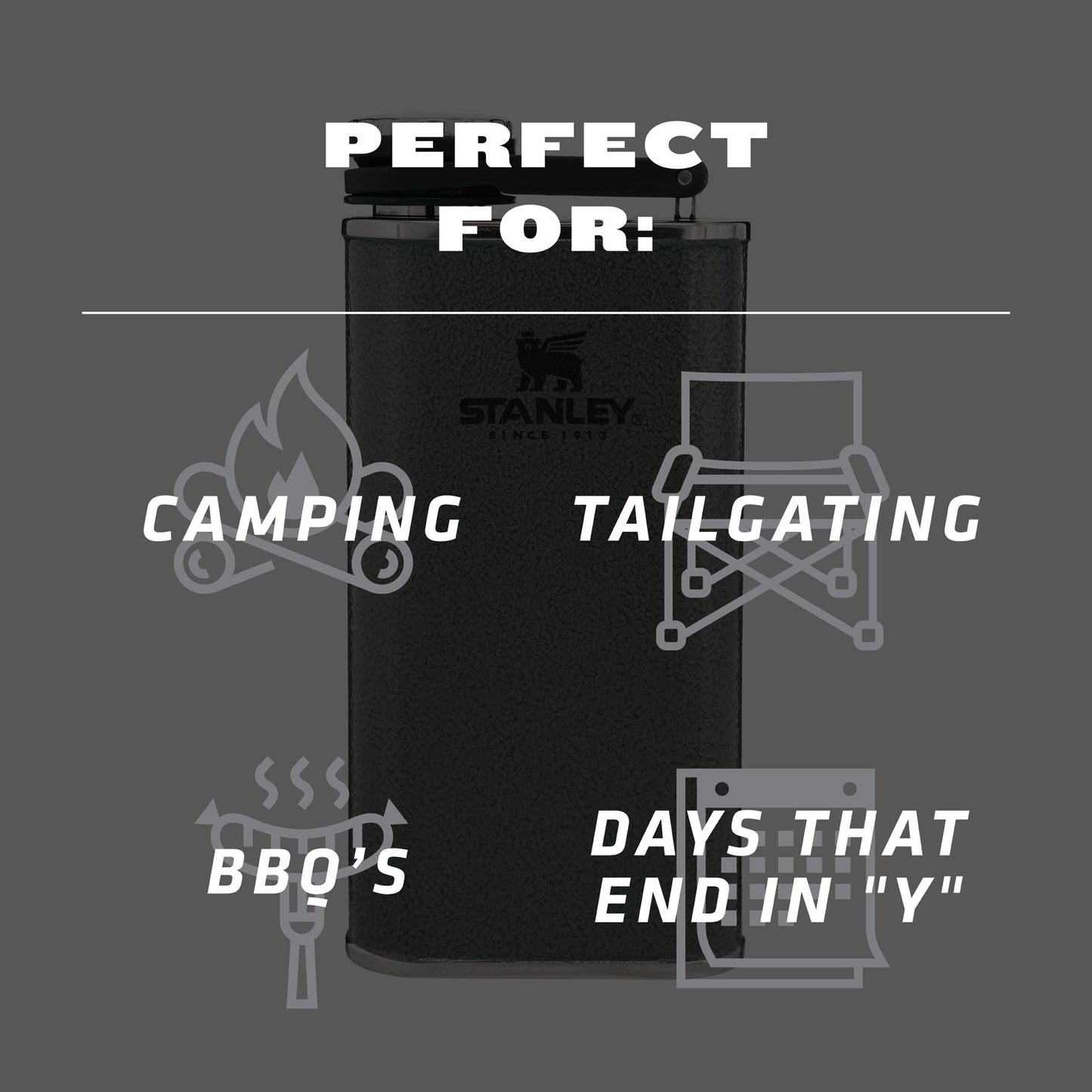 Stanley Classic Flask 8oz with Never-Lose Cap, Wide Mouth Stainless Steel Hip Flask for Easy Filling & Pouring, Insulated BPA-Free Leak-Proof Flask