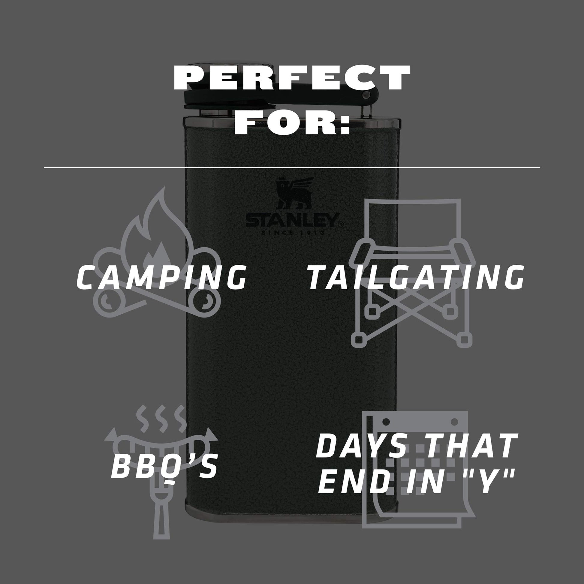 Stanley Classic Flask 8oz with Never-Lose Cap, Wide Mouth Stainless Steel Hip Flask for Easy Filling & Pouring, Insulated BPA-Free Leak-Proof Flask