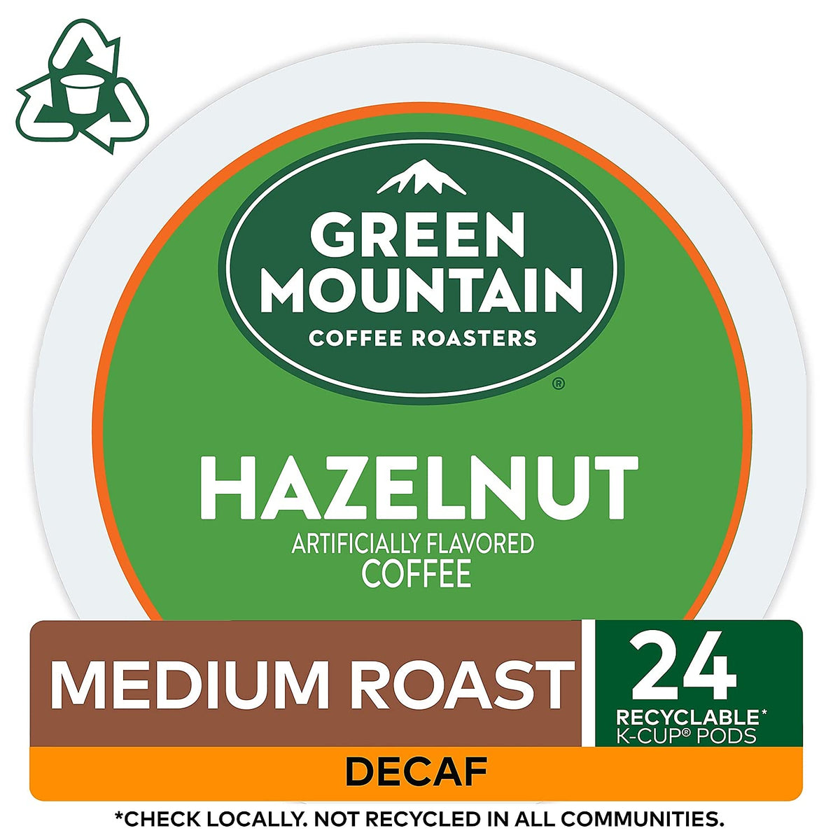 Green Mountain Coffee Hazelnut Decaf, Light Roasted, K-Cup Portion Pack for Keurig K-Cup Brewers, 24-Count