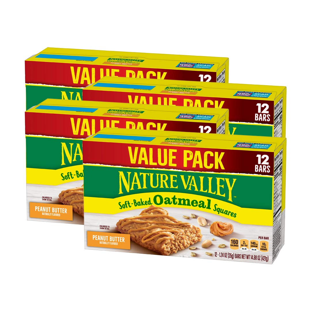 Nature Valley Soft-Baked Oatmeal Squares Peanut Butter, 4Count