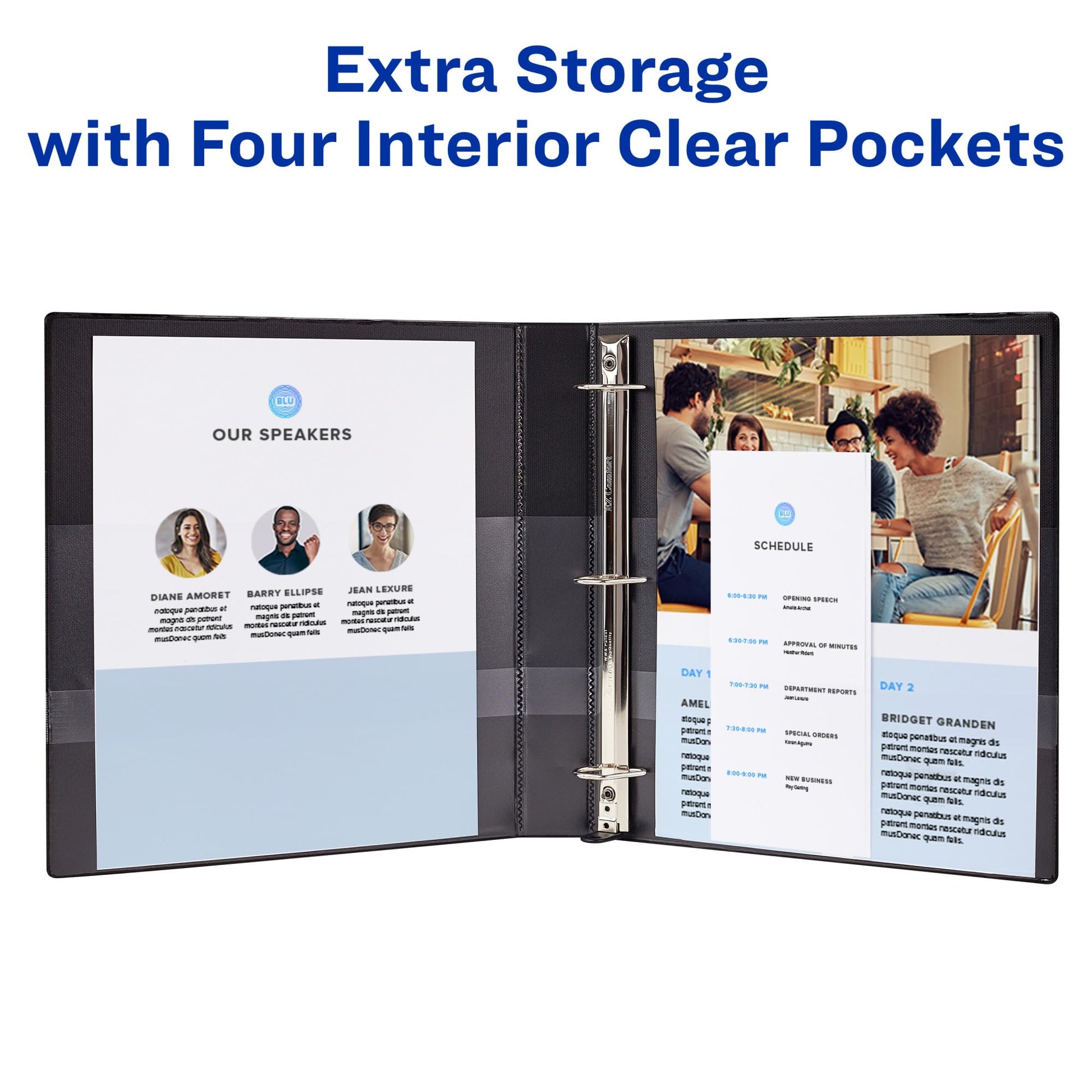 Avery Heavy-Duty Binder with 1.5-Inch One Touch EZD Ring, Blue (79885)