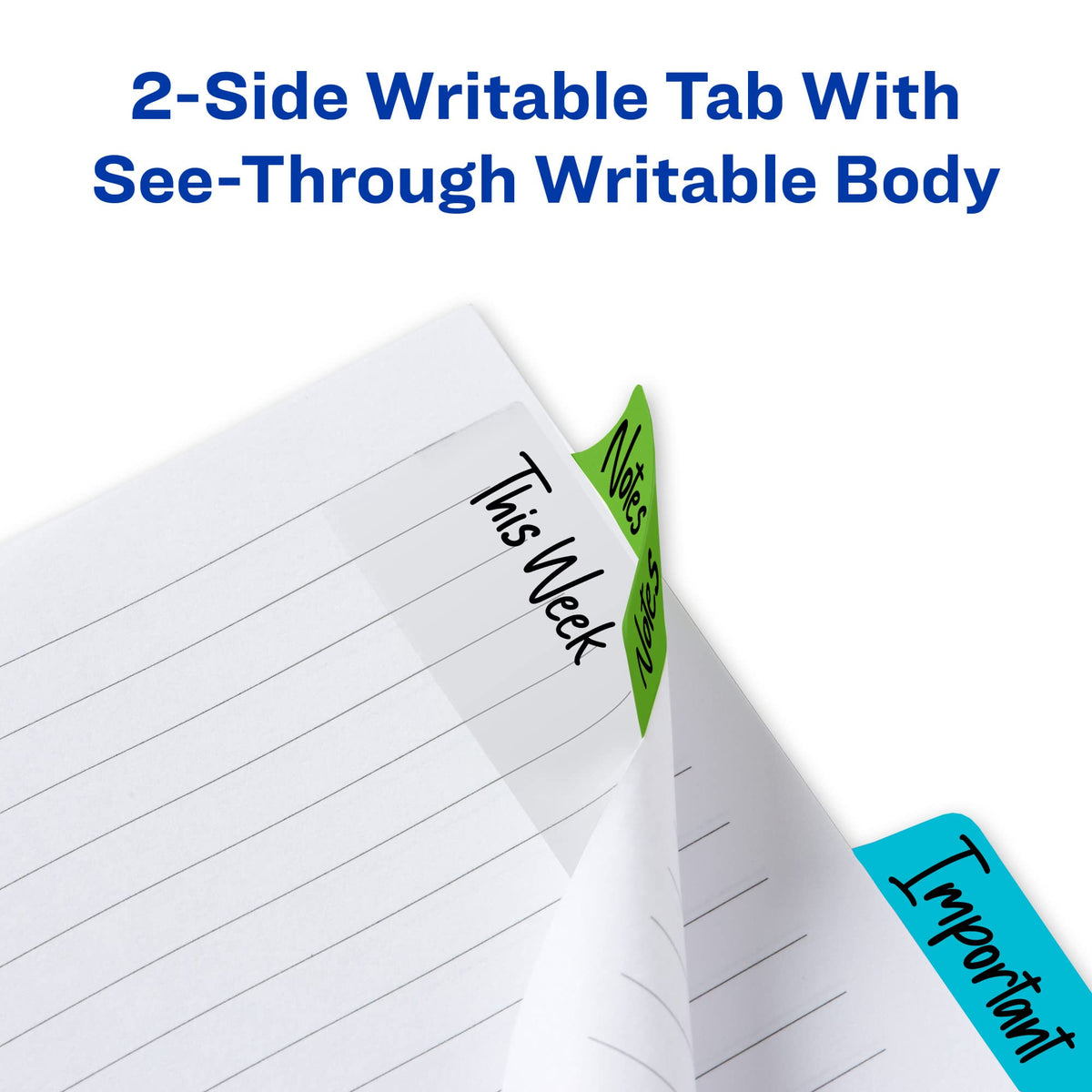 Avery Multiuse Ultra Tabs, 2" x 1.5", 2-Side Writable, Red/Blue/Green, 48 Repositionable Tabs (74757)