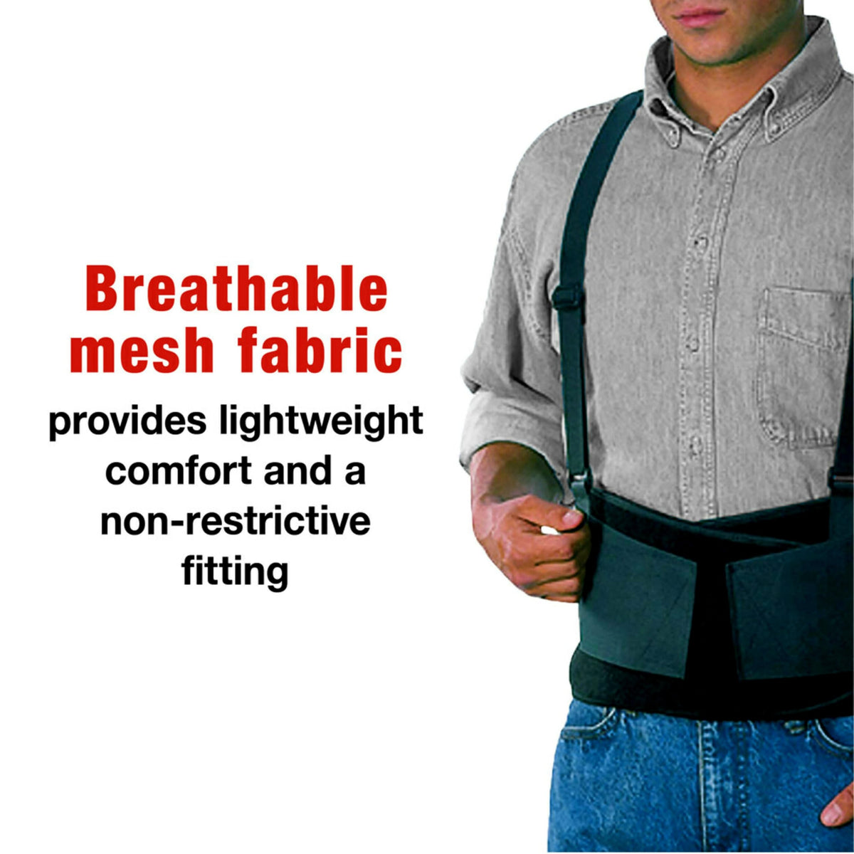 ACE Work Belt Back Supoprt, One Size Fits Most, Black