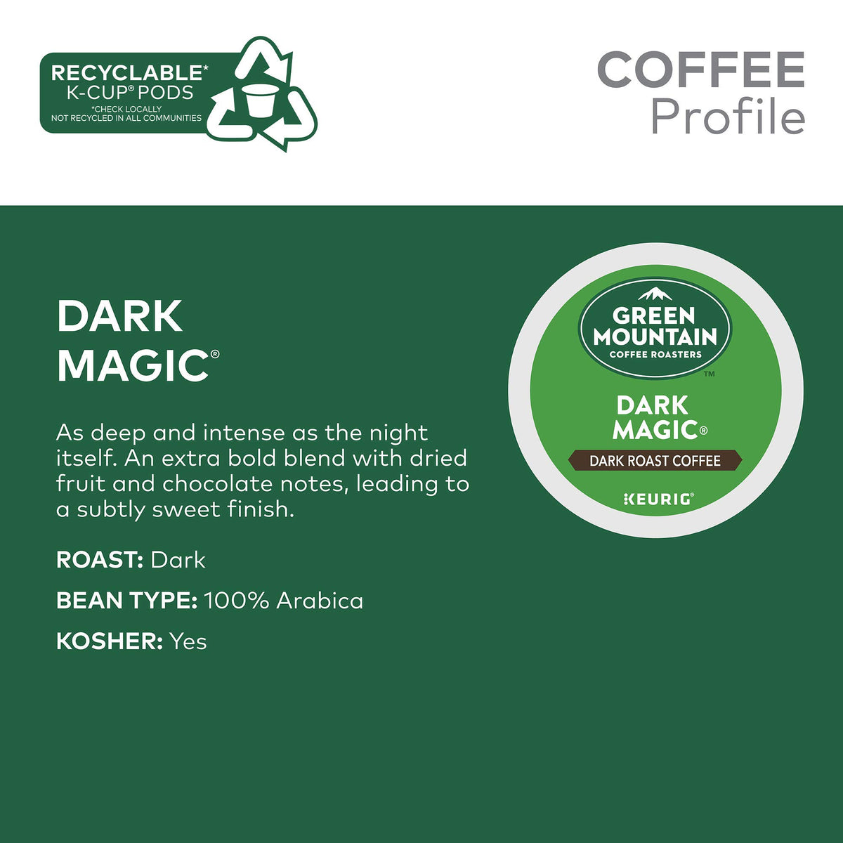 Green Mountain K-Cups Dark Roast, 0.4 ounce, 12 count (4.8oz net)