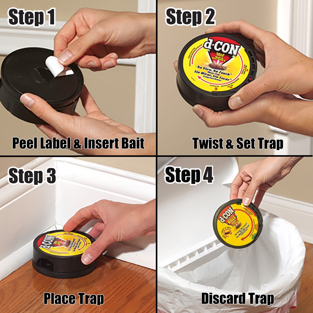 d-CON No View, No Touch Covered Mouse Trap, 2 Traps (Pack of 8)