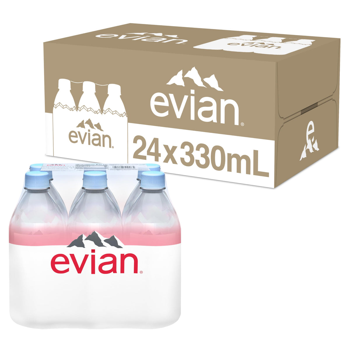 Evian Natural Spring Water, 330 ML (11.15 fl oz) bottles, 24 pack