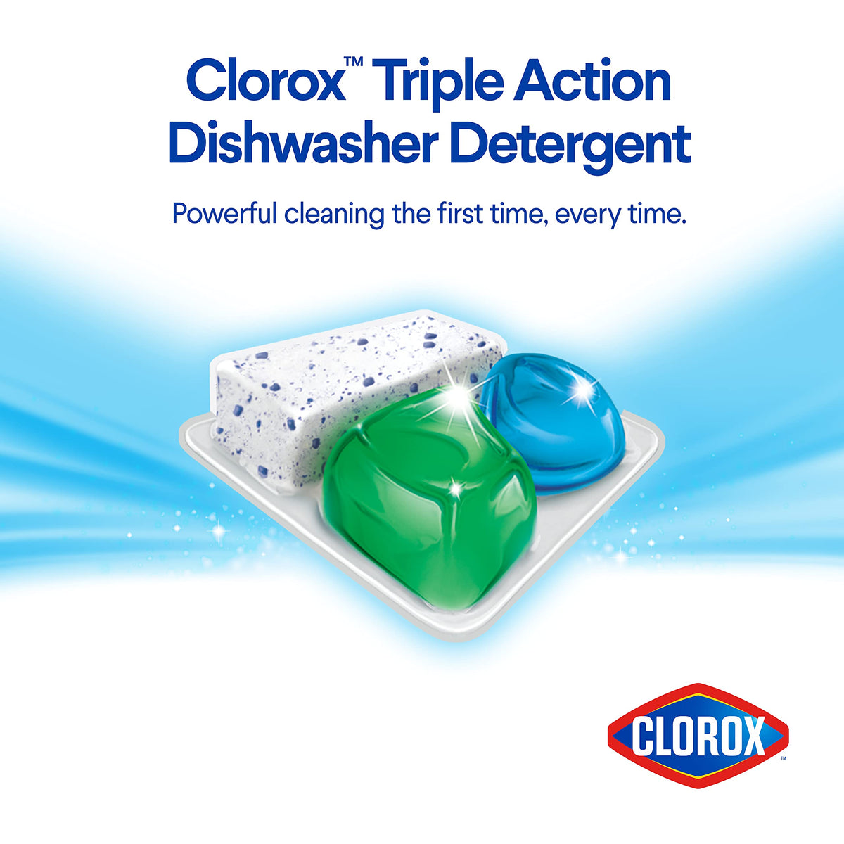 Clorox Triple Action Dishwasher Detergent Pacs, 43 Count (Case of 6, 258 Total Dishwashing Pacs), Fresh Scent