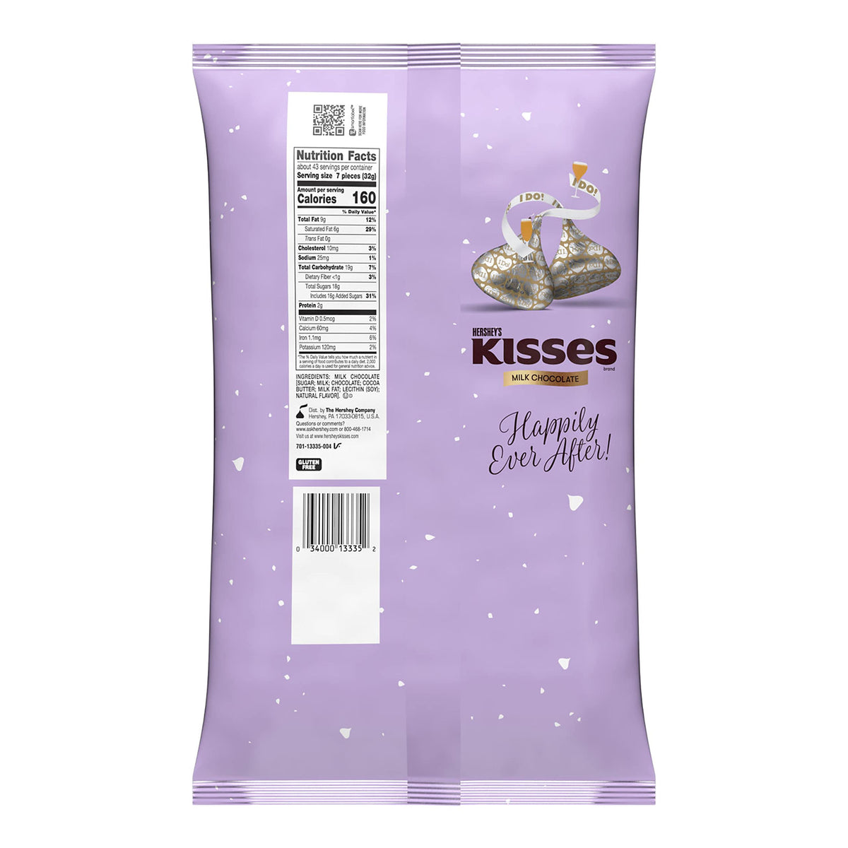HERSHEY'S KISSES Milk Chocolate Candy Bulk Bag, 48 oz