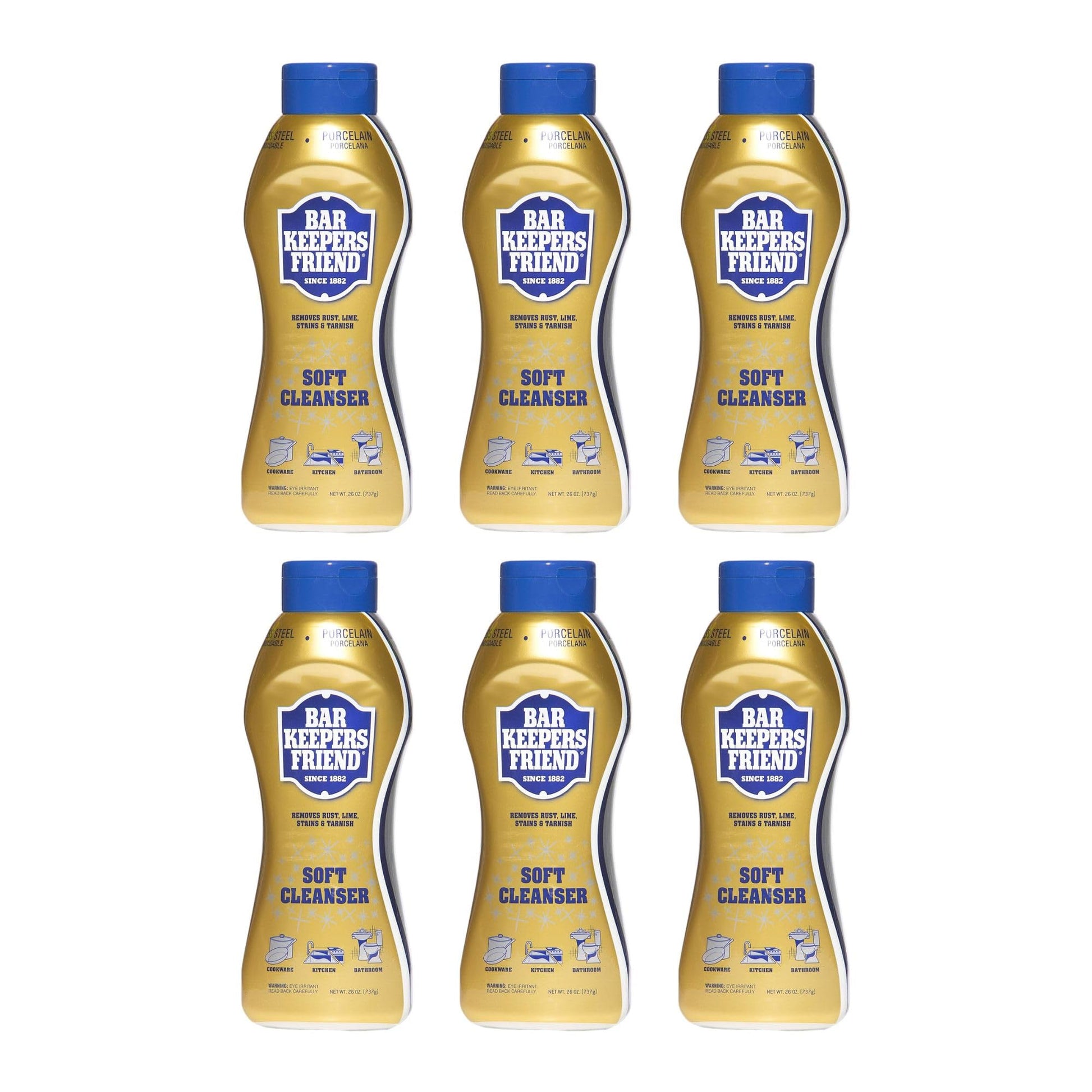 LAIBY Bar Keeper Freind Soft Cleanser 26 oz (Pack of 6), Multi-Purpose Cleaner & Rust Stain Remover