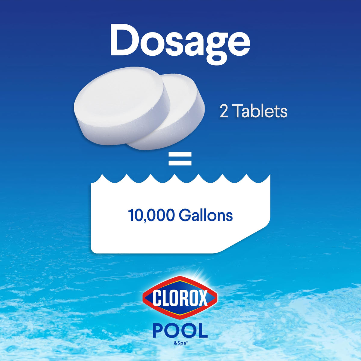 Clorox® Pool&Spa™ XtraBlue 1” Swimming Pool Chlorinating Tablets, Kills Bacteria & Stops Algae, Perfect for Small Pools (5 LB)