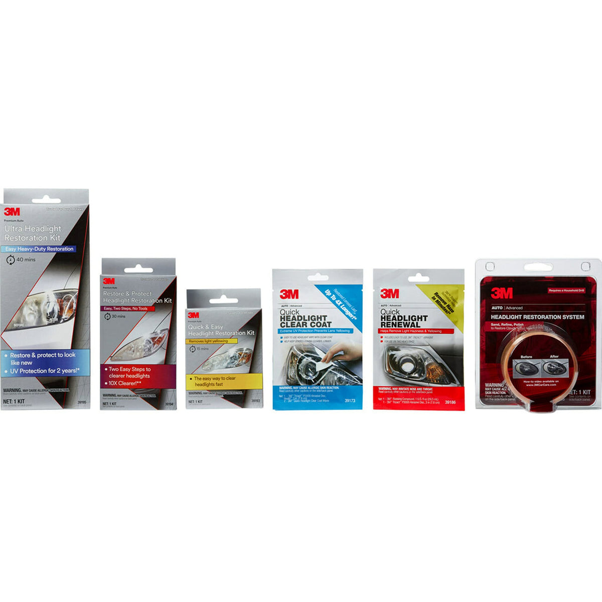3M Headlight Lens Restoration System, 39008, 1 Kit