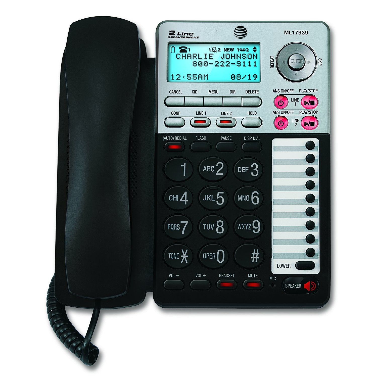 AT&T ML17939 ML17939 Two-Line Speakerphone with Caller ID and Digital Answering System (ATTML17939)