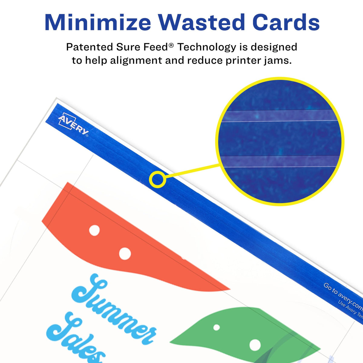 Avery Printable Postcards with Sure Feed Technology, 4" x 6", White, 100 Blank Postcards for Laser Printers (5389)