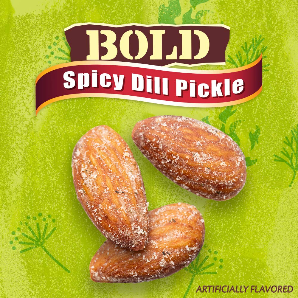 Blue Diamond Almonds, Bold Spicy Dill Pickle Flavored Snack Nuts, Single Serve Bags (1.5 Oz. Tubes, Pack of 12)