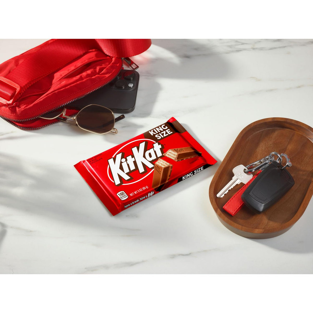 KIT KAT Milk Chocolate Wafer King Size, Candy Bars, 3 oz (24 Count)
