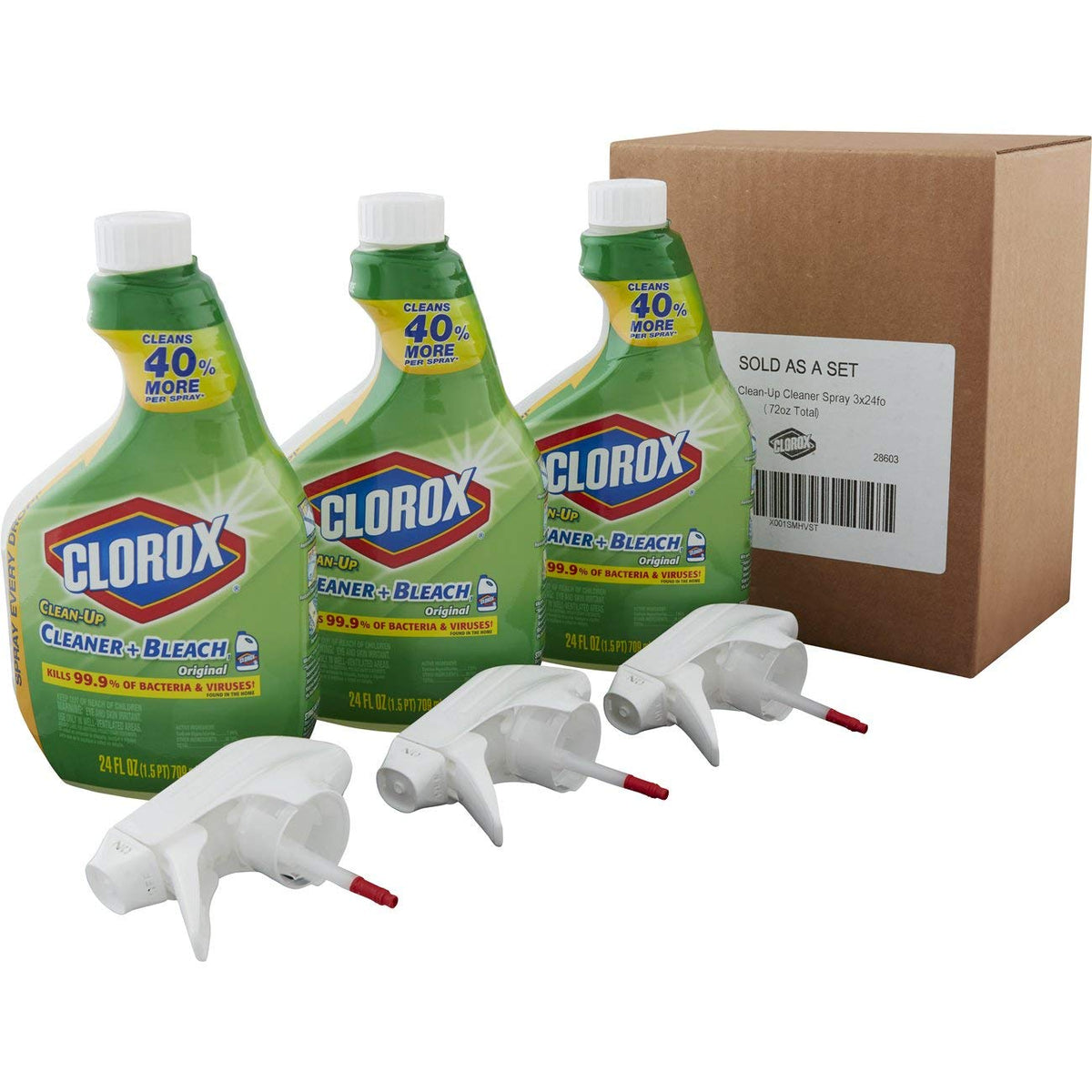 Clorox Clean-Up All-Purpose Cleaner with Bleach, Spray Bottle, Original, 24 Fl Oz (Pack of 3)