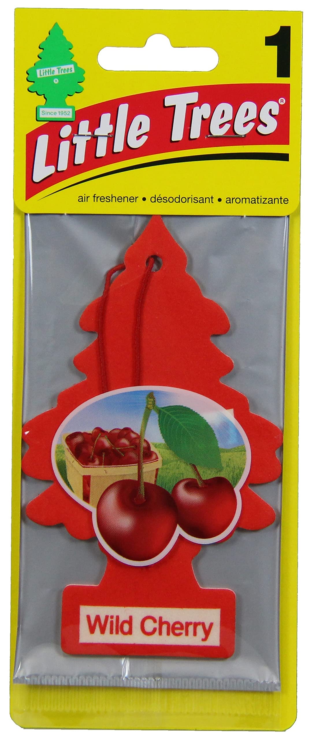 LITTLE TREES Car Air Freshener | Hanging Paper Tree for Home or Car | Wild Cherry | Single Tree per Package