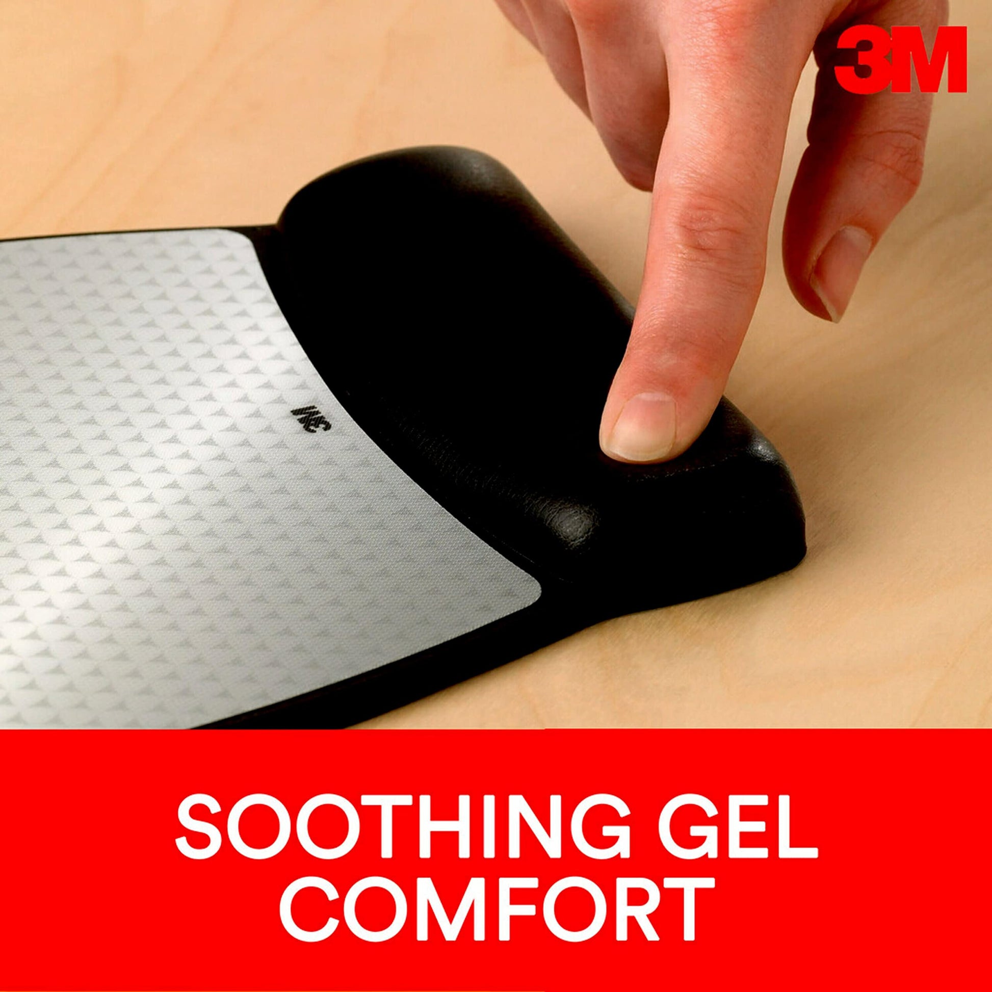 3M Precise Mouse Pad with Gel Wrist Rest, Soothing Gel Comfort with Durable, Easy to Clean Leatherette Cover, Optical Mouse Performance, 8.6" x 6.8", Black (MW309LE)