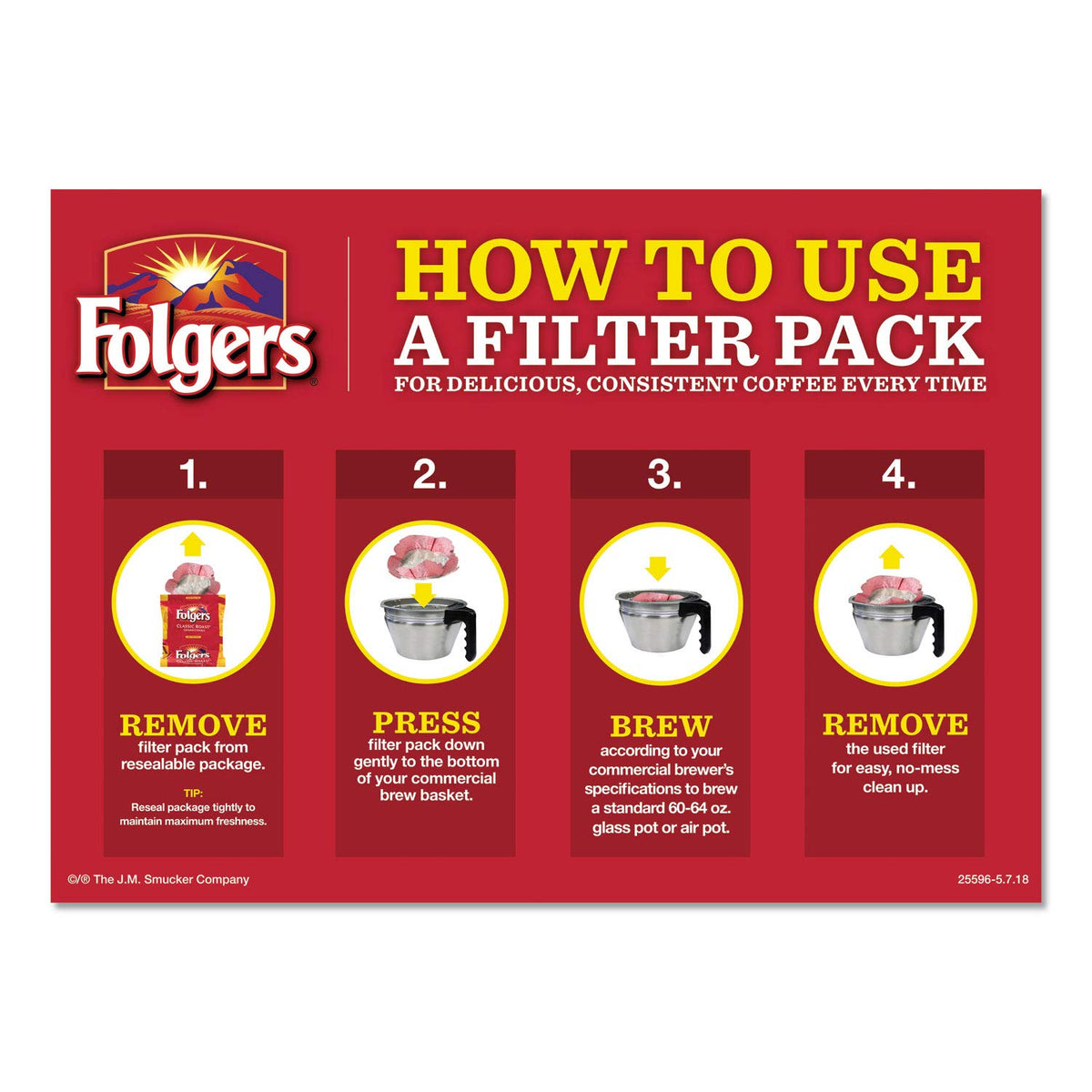 Folgers Classic Roast Medium Roast Ground Coffee, 40- 1.05 Ounce Filter Packs