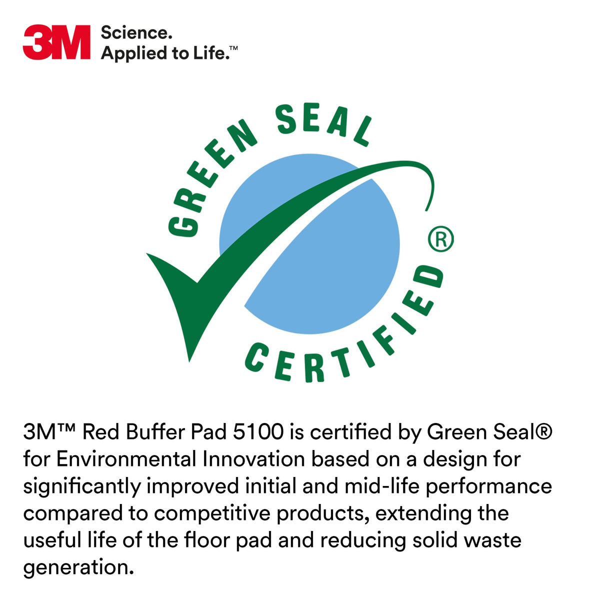 3M Red Buffer Pad 5100, 13 in