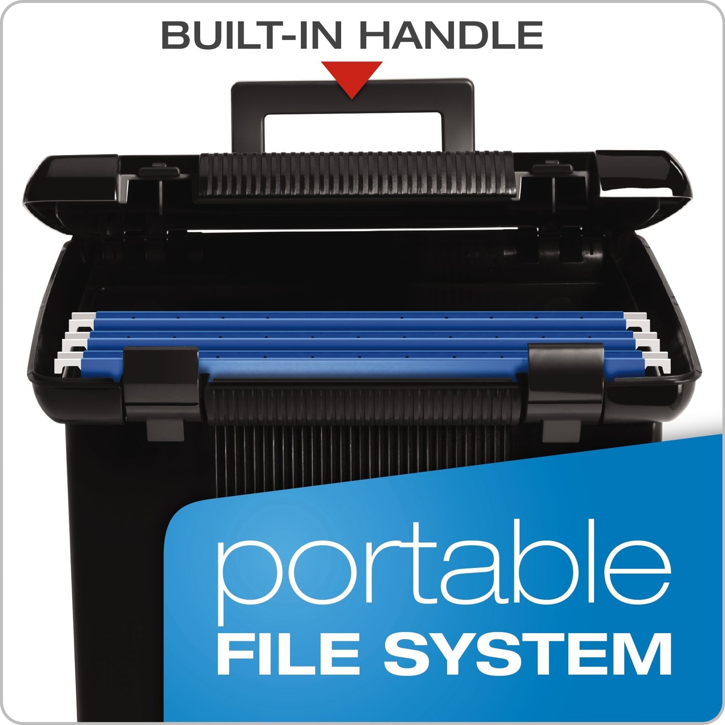Pendaflex Portable File Box, Black, 11"H x 14" W x 11-1/8" D (41742)