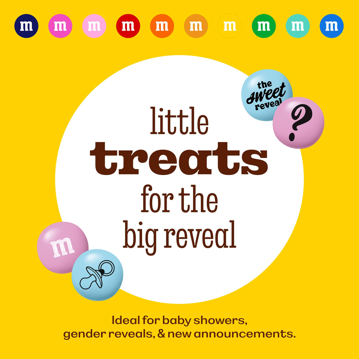 M&M'S World Gender Reveal Milk Chocolate Candy 2lb Bag with Light Blue and Pink M&M'S for Baby Showers Gender Reveal Parties and New Baby Favors