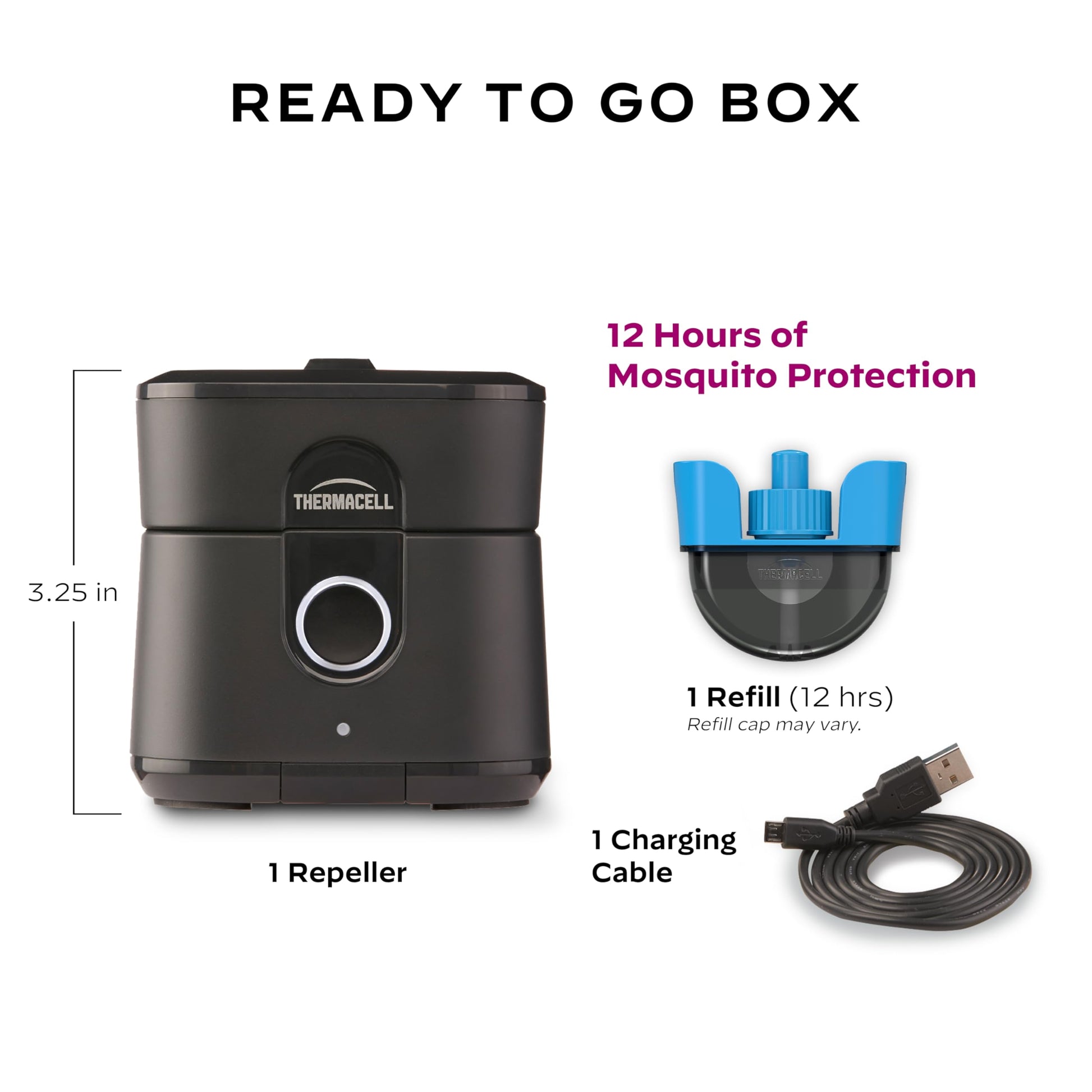 Thermacell Patio Shield Mosquito Repellent E-Series Rechargeable Repeller; 10â€™ Mosquito Protection Zone; Includes 12-Hour Repellent Refill; No Spray, Flame or Scent; Bug Spray Alternative