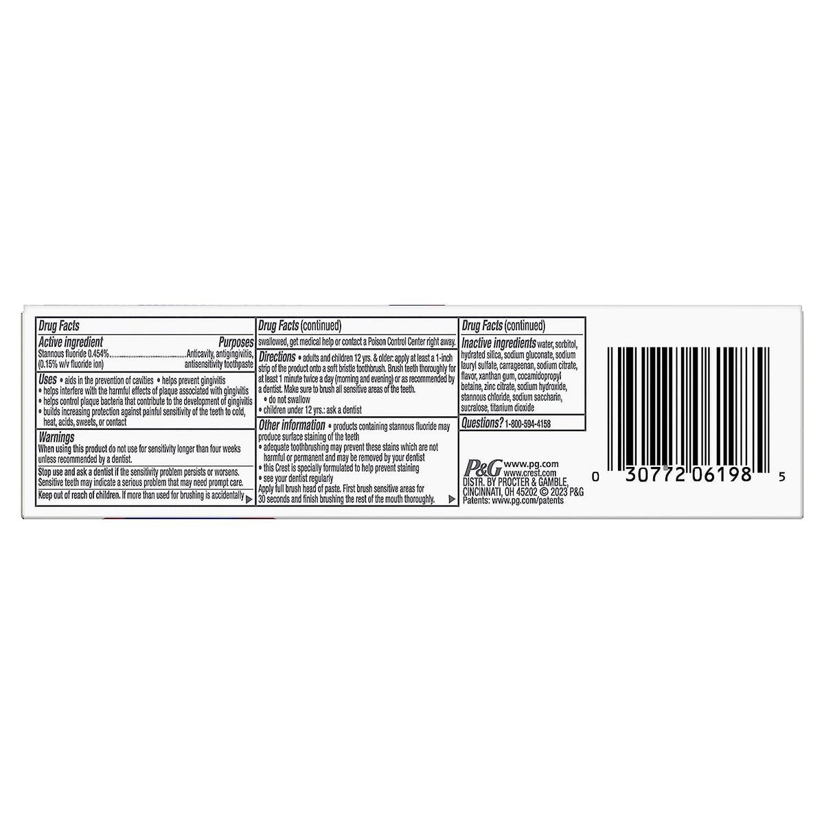 Crest Pro-Health Gum and Sensitivity, Sensitive Toothpaste, All Day Protection, 3.7 oz