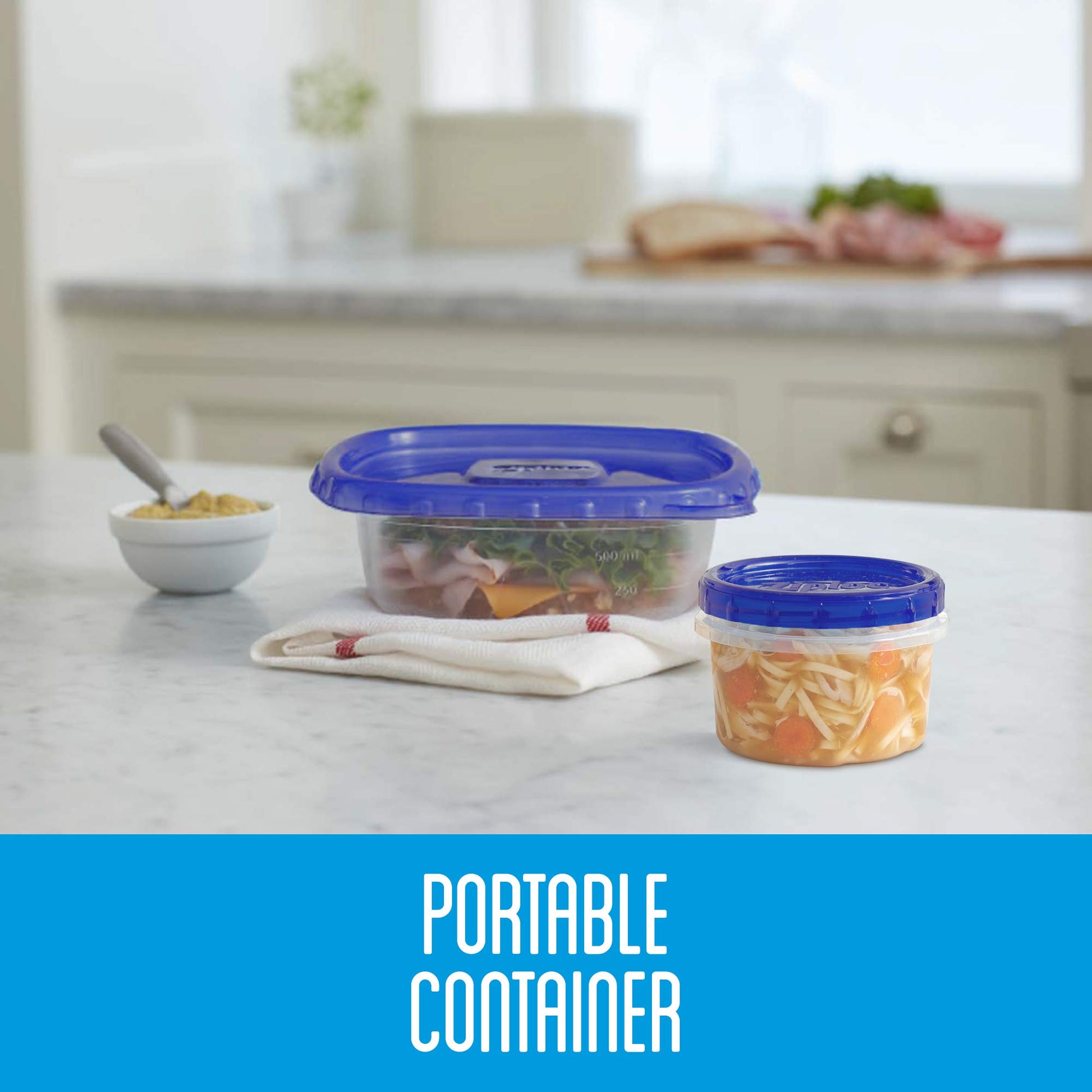 Ziploc Food Storage Meal Prep Containers, Reusable for Lunch and Leftovers, Dishwasher Safe, Variety Pack, 20 Containers and 20 Lids