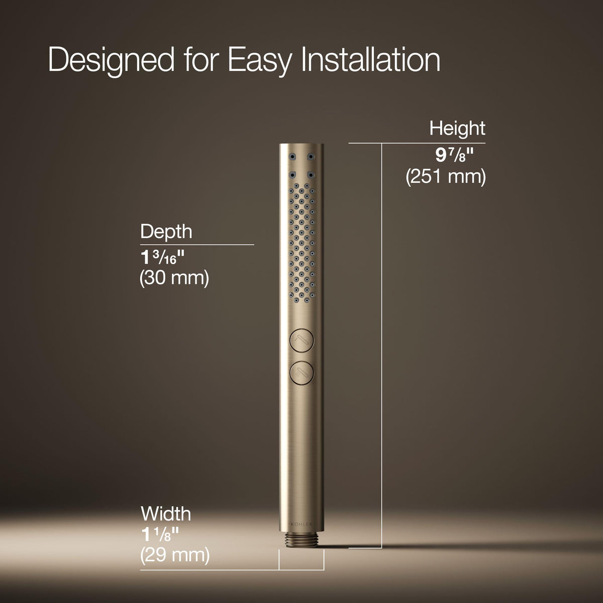 Kohler 21335-G-BV Shift®+ Round two-function handshower, 1.75 gpm, Vibrant Brushed Bronze