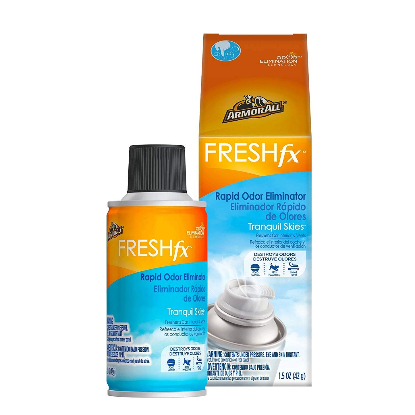 Armor All Fresh FX Car Odor Eliminator Spray by Armor All, Car Air Freshener Spray, Tranquil Skies Scent, 1.5 Oz