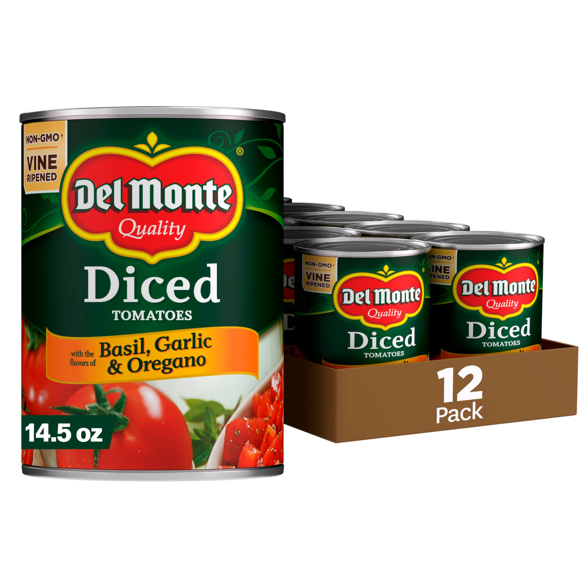 Del Monte Canned Diced Tomatoes, 14.5 Ounce (Pack of 12)
