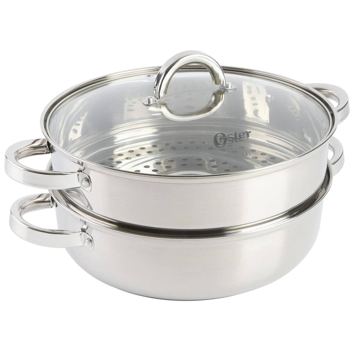 Oster Sangerfield Stainless Steel Cookware 11-Inch Everyday Pan w/Steamer and Lid