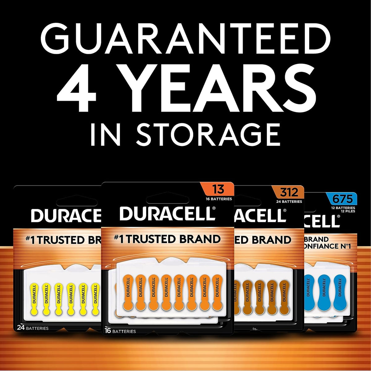 Duracell DA312B8ZM09 Button Cell Zinc Air Battery, #312, 8/Pk